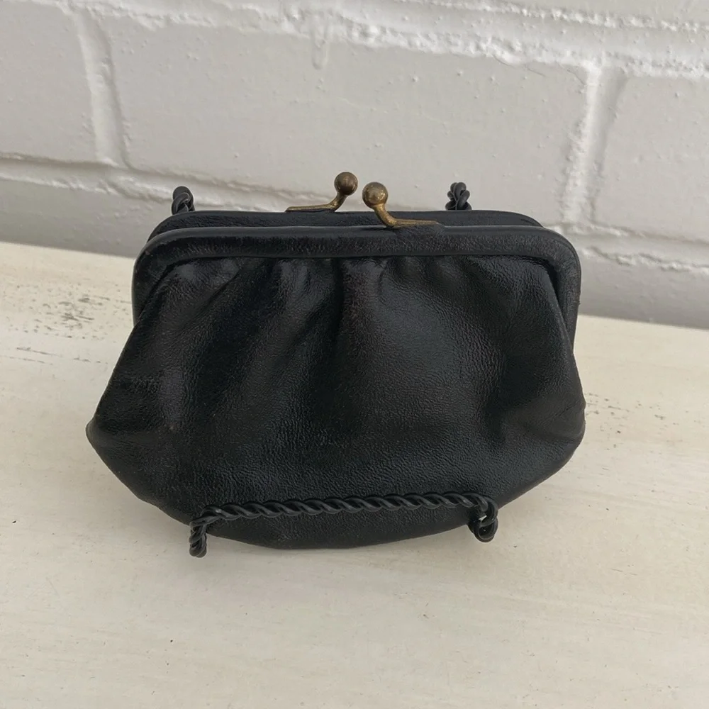 classic vintage petite small little black change purse